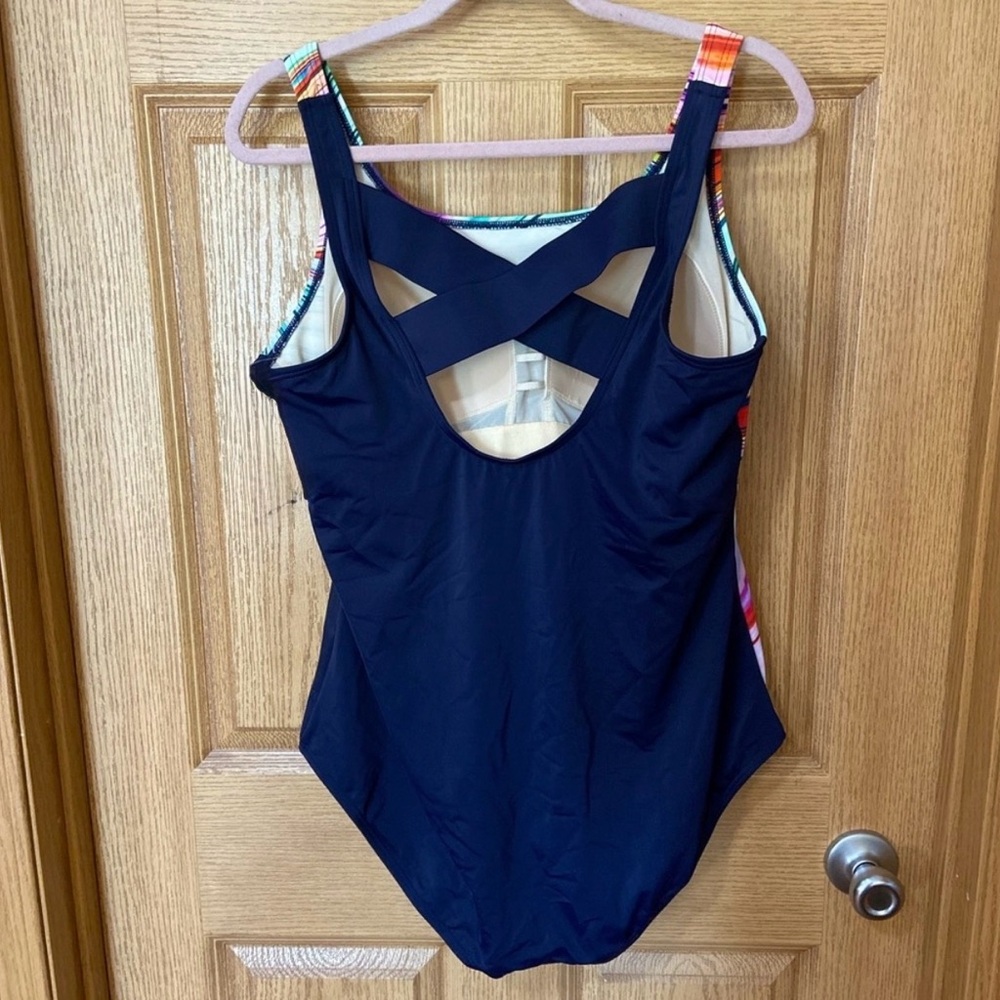 New Crossback Chlorine Resistant One Piece Tank Swimsuits For All Plus Size 20 - Picture 4 of 4